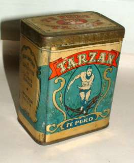 EARLY 1900s TARZAN TE PURO COFFEE TIN EXCELLENT CONDITION  