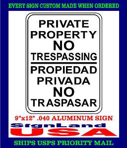 NO TRESPASSING SIGNS ENGLISH,SPANISH,Private Property Sign (3 
