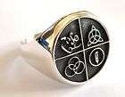 STERLING SILVER 925 LED ZEPPELIN BAND FOUR SYMBOL RING