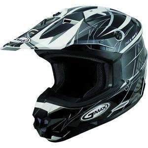  GMax GM76 Player Helmet   Small/Black/Silver/White 