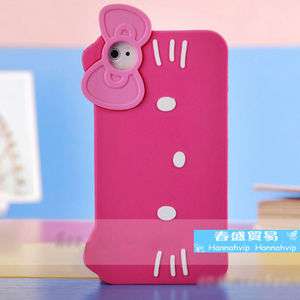 Hello Kitty Silicone Case Cover Skin Peach Accessory for Iphone 4 4S 