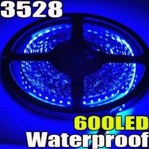  New 5 Meter / 16.4 Feet Waterproof Blue LED Strip 3528 SMD 