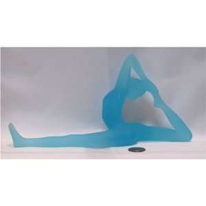 Yoga Positions Acrylic Glass Look Statue Figurine Frosted Blue Pose 4