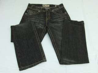 Mens Mek Denim USA Jeans Black Princeton Straight Fit Distressed Fade 