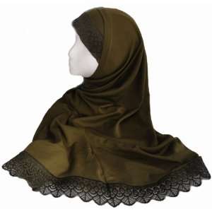  Piece Extra Long Al Amira Hijab with Lace Trim 