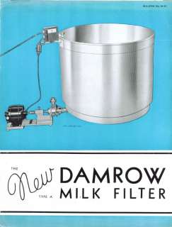 Damrow Type A Milk Filter folder Fond Du Lac Wi 1930s  