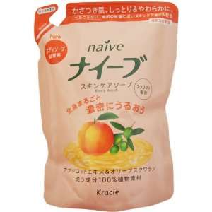   Naive Apricot and Olive Body Soap For Dry Skin 14.2fl.oz./420ml Refill