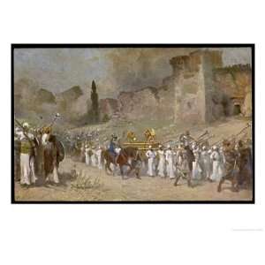 The Israelites Led by Joshua and Helped by God Destroy Jericho Giclee 