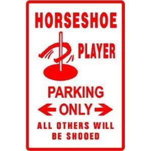    HORSESHOE PITCHING PLAYER PARKING game sign: Home & Kitchen