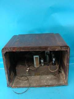 Vtg Silvertone Tube Farm Battery Set Radio Art Deco Model 6359 Push 