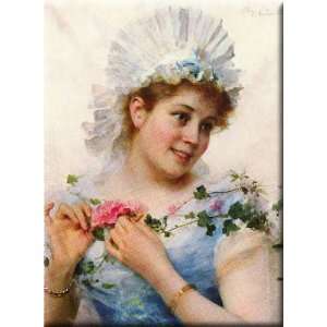   Young Girl With Roses 22x30 Streched Canvas Art by Andreotti, Federico