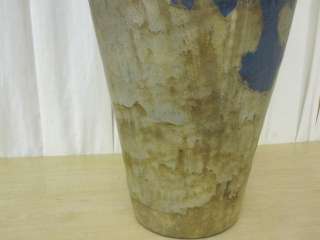 Vintage Pottery Vase Midnight Blue & Stone Grey Natural Organic Design 