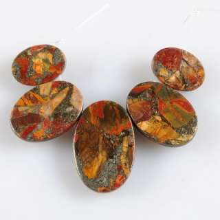 g0938 Pyrite multi color picasso jasper pendant beads set  