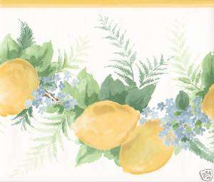 Yellow Lemons & Bright Ferns Sale $6 Wallpaper Border 877  