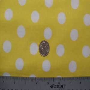  Cotton Fabric Large Poka Dots Yellow: Home & Kitchen