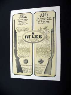 Ruger 10/22 .22 & .44 44 Magnum Rifles 1964 print Ad  