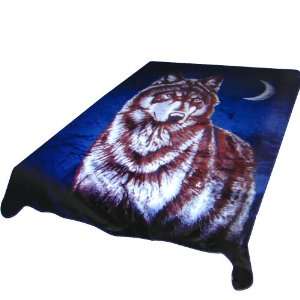    Trademark Home Acrylic Mink Blanket, Wolf and Moon