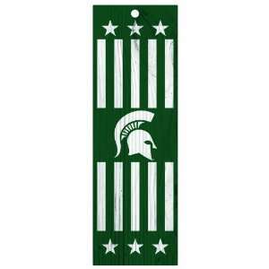   Michigan State Spartans 4x13 Patriotic Wood Sign: Sports & Outdoors