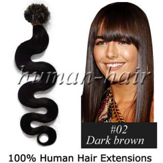 100s 20 Remy Nail tip Wavy Human Hair Extensions #02  