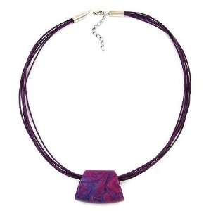  Necklace, Trapezium, Purple Pink, 50cm DE NO Jewelry