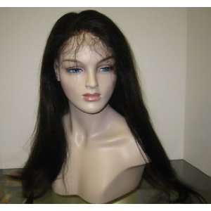 14 Full Lace Wig 100% Indian Remy Human Hair, Yaki Texture, Color #1 
