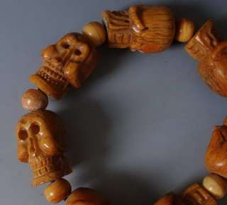 SKULL shape Bone Beads Bracelet Tibet Buddhism Shaman  