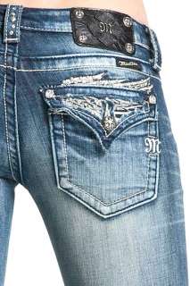 Miss Me Fly Away Day and Night Crystal Wing Boot Jeans  
