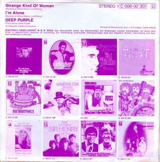Single DEEP PURPLE   Strange Kind Of Woman (1971) GERMANY PS  