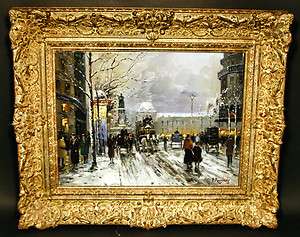   , French, 1941 1997 Oil on Canvas, Paris Street Scene. Only $11,500