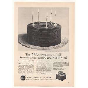  1954 RCA 5th Anniversary of 45 Records Phonograph Print Ad 