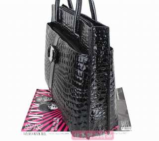 New Fashion Women Leather Handbag Crocodile Veins Bag Briefcase Hard 