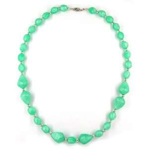  Necklace, Beads, Silky Mint Green, 60cm DE NO Jewelry