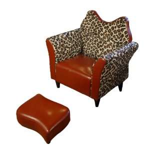  Jungle Cheetah Chair and Ottoman