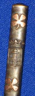 Antique WWI Trench Art Battle YPRES Brass & Copper Miniature Pencil 