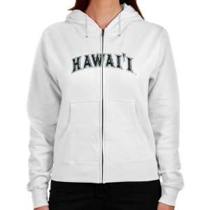   Ladies Arch Applique Midweight Zip Hoodie   White