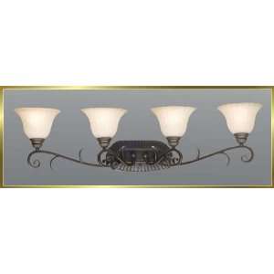 Wrought Iron Wall Sconce, JB 7374, 4 lights, Oiled Bronze, 37 wide X 