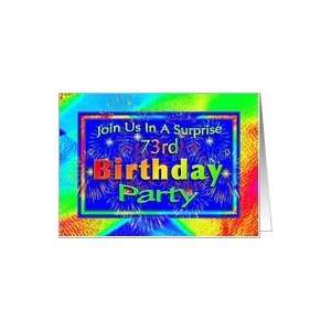  73rd Surprise Birthday Party Invitations Fireworks Card 