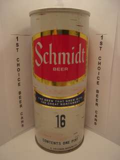 16oz SCHMIDT BIRCHBARK STRAIGHT STEEL PULL TAB BEER CAN #167 3  