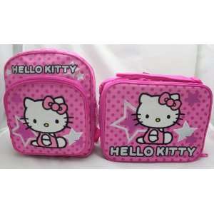  Hello Kitty Mini 10 Backpack + Lunch Bag SET   PINK STAR 