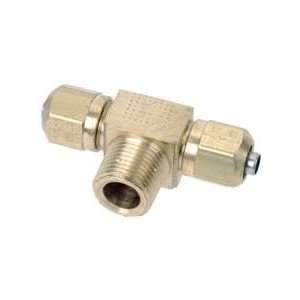 Air Brake Compression Male NPT Branch Tee, 1/2 Pipe Size, 5/8 tube 