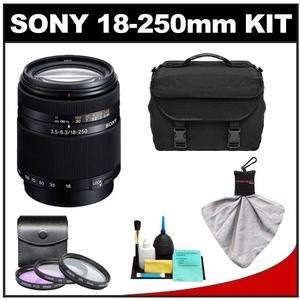 Sony Alpha DT 18 250mm f/3.5 6.3 Zoom Lens with Case + 3 (UV/FLD/CPL 