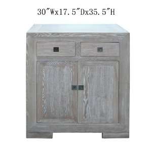  European Style Solid Elm Wood Side Table Storage Cabinet 