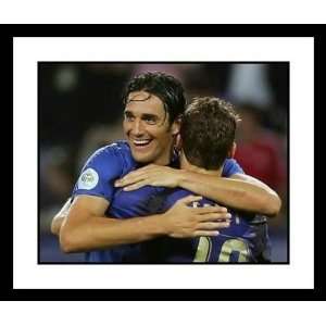  Luca Toni & Francesco Totti Italy National Team Framed 