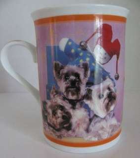 DANBURY MINT Elegant Yorkies Dog Collector Mug PLAY DAY  