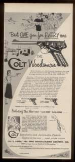1957 Colt Woodsman target & sport pistol vintage gun print ad  