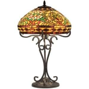  Lite Source Inc. Delora Tiffany Table Lamp in Dark Bronze 