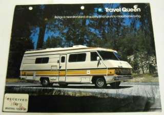 Travel Queen 1977 Recreational Vehicle Sales Brochure  