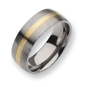  Titanium 14k Gold Inlay 8mm Band TB223 12.5: Jewelry