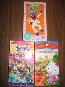 VHS Tapes HELLO KITTY and the Beast SESAME STREET Dance Along 