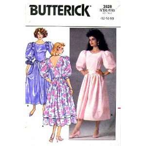  Butterick 3528 Vintage Sewing Pattern Mock Wrap V Back Dress 